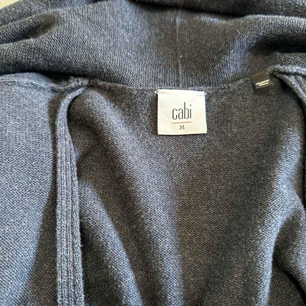 CABI “Victoria” navy blue 100% cotton cardigan sweater in size medium - Picture 6 of 11